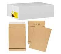 Idena 10250 - Busta pieghevole autoadesiva senza finestra, DIN C4, 130 g/m², fondo di 4 cm, 100 pezzi, 229 x 324 mm, marrone scuro