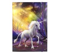 Idena 10841 - Cartella portadocumenti A3 con motivo unicorno, in cartone resistente, con alette interne e chiusura elastica