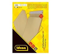 Idena 11093 - Buste per corrispondenza DIN B4, 10 pezzi adesivi, buste pieghevoli con piega inferiore di 4 cm, buste senza finestra, in carta riciclata FSC da 140 g/m² in marrone