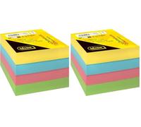 Idena 11198 - Blocco note, 9 x 9 cm, 700 pezzi sciolti, blocco note in carta FSC-mix da 75 g/m² in 4 colori, inserto di ricambio per scatola note (Confezione da 2)
