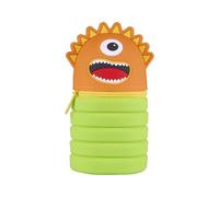 Idena 11353 - Astuccio Soft Touch in Silicone Arancione-Verde, Astuccio con Funzione di espansione, Circa 6,5 x 13,2 o 20 cm