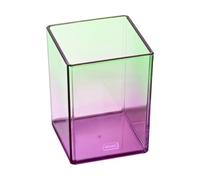 Idena 11363 - Portapenne in plastica, portamatite in viola-verde, dimensioni circa 7,5 x 7,5 x 10,1 cm, adatto per la scuola e l'ufficio