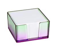 Idena 11364 - Portamemo con 500 fogli da 80 g/m², portamemo in plastica viola-verde, dimensioni circa 10,3 x 10,3 x 5,7 cm, adatto per la scuola e l'ufficio