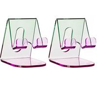 Idena 11365 - Supporto per cellulare in plastica viola-verde, supporto per smartphone, circa 6,5 x 8 x 8,5 cm, adatto per l'ufficio e la casa (Confezione da 2)