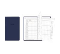 Idena 12051 - Agenda tascabile 2026, formato Leporello 8,7 x 15,3 cm, 1 mese su 2 pagine, agenda con copertina flessibile in blu e quaderno per indirizzi