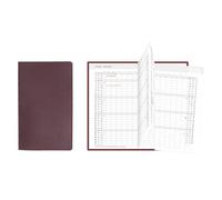 Idena 12052 - Agenda tascabile 2026, formato Leporello 8,7 x 15,3 cm, 1 mese su 2 pagine, agenda con copertina flessibile in Borgogna e quaderno degli indirizzi