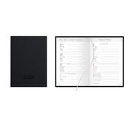 Idena 12053 - Agenda tascabile DIN A7 2026, 1 settimana su 2 pagine, con copertina Balaton in nero, segnalibro e perforazione angolare