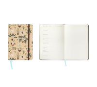 Idena 12069 - Agenda tascabile 2026 in formato 9 x 14 cm, 1 settimana su 1 pagina, colore marrone chiaro con motivo gatto, elastico, tasca interna e nastro segnalibro