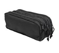 Idena 20121 - Astuccio per matite con 3 scomparti con cerniera, circa 9 x 23 x 10 cm, nero