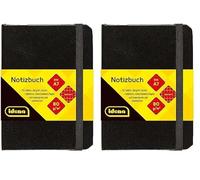 Idena 209283 - Quaderno DIN A7, quadrato, carta crema, 192 pagine, 80 g/m², copertina rigida nera, 1 pz. (Confezione da 2)