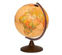 Idena 22904 - Mappamondo illuminato, stile antico, con illuminazione a LED e interruttore on/off, diametro circa 30 cm, immagine mappa fisica e politica