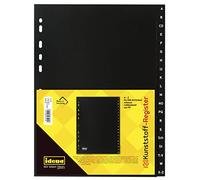 Idena 302022 - Indici A - Z, per DIN A4, in plastica, 20 sezioni, copertina intera, nero, 1 pz.