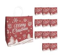 Idena 30362-12 - Sacchetti regalo di Buon Natale, 12 pezzi, 28 x 28 x 15 cm, sacchetti di carta, sacchetti regalo, sacchetti di Natale