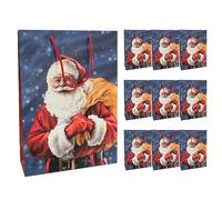 Idena 30366-10 - Sacchetti regalo Babbo Natale, 10 pezzi, 18 x 23 x 8 cm, sacchetti di carta, sacchetti regalo, sacchetti natalizi