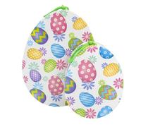 Idena 30392 - Scatola regalo con coperchio, 2 pezzi di dimensioni diverse, scatole regalo ovali con uova di Pasqua