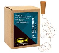 Idena 31091 - Catena Luminosa a 10 LED Micro Bottiglia, Bianco Caldo, Filo di Rame con Sughero, Batterie Incluse, Ciascuno Lungo Circa 0.97 m, Decorazione per Matrimonio, Feste, Natale, 2 Pezzi