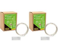 Idena 31114 - Micro catena luminosa a LED con 10 LED in bianco caldo, con funzione timer 6 ore, a batteria, lunga circa 1,2 m, per feste, Natale, decorazione, matrimonio, come luce d'atmosfera