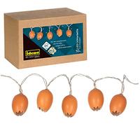 Idena 31245 - Catena luminosa a LED di Pasqua con 10 LED bianchi caldi in uova di Pasqua marroni realistiche, a batteria, con timer di 6 ore, lunga circa 1,2 m, decorazione pasquale