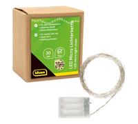 Idena 30er Micro LED Lichterkette silber 3,2 m NUOVO