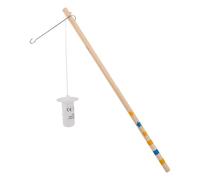 Idena 31841 - Bastone per Lanterna in Legno con Lucine a LED, Circa 30 cm, Bastone in Legno Dipinto con Gancio in Filo Metallico per Lanterne, batterie Incluse
