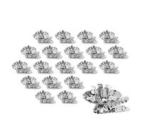 Idena 31892-Portacandele per L'Albero di Natale, 20 Pezzi in Argento, portacandele Vintage in Metallo, con Clip per Rami Fino a 1,5 cm di Spessore, Silver, 4 x 5 x 3,5 cm