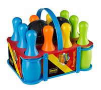 Idena 40116 - Set da bowling XXL, bowling per bambini, 10 birilli di plastica e 2 palle, per casa o giardino, circa 20 x 20 x 30 cm