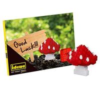 Idena 40156 - Cartolina portafortuna con un set di modellismo 3D con 79 mini mattoncini originali Brixies, grado di difficoltà 1, biglietto di auguri o pensierino per bambini e adulti