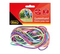 Idena 40188 - Corda in gomma per bambini, 4,5 m in colori colorati, gioco divertente con diversi saltatori e livelli di difficoltà