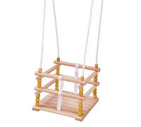 Idena 40192 - Altalena in legno per bambini a partire da 1 anno, con corde regol