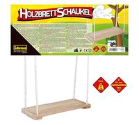 Idena 40197 - Altalena da tavola in legno, per bambini dai 3 anni in su, con corde di supporto regolabili e anelli in acciaio, portata fino a 50 kg, per divertirsi a dondolo