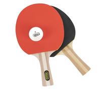 Idena 40203 - Set da ping pong da 4 pezzi per giocatori esperti, con 2 racchette da ping pong e 2 palline bianche a 1 stella, confezionato in una borsa da trasporto
