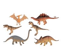 Idena 40221 - Set di personaggi da gioco con 6 dinosauri da circa 15 cm, giocattolo per bambini a partire dai 3 anni per divertirsi nella vasca da bagno, nella sabbiera e nella cameretta dei bambini