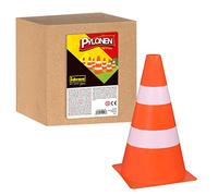 Idena 40223 - Piloni, 10 Pezzi, 13,5 x 24 cm, Coni in plastica, impilabili, Coni stradali per Sport, Tempo Libero, Slalom e Molto Altro.