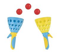 Idena 40251-Gioco XXL con 2 Tazze per la Cattura, incl. 3, Gioco di Palline per Giardino, Parco e Spiaggia, Colore Yellow/Blue, Large, 40251