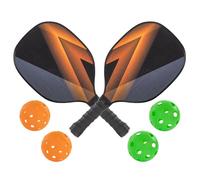 Idena 40252 - Set da pickleball con 2 racchette, 2 palline da interno e 2 palline da esterno, inclusa rete di contenimento