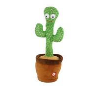 Idena 40366-Cactus chiacchierone con Luce, Circa, Peluche Che ripete Tutto con Voce Buffa e Si muove, a Batteria, Colore Green-Brown, 33 cm, 40366