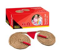 Idena 40382 - Gioco di tiro alla Fune per Esterni, Lunghezza 6 m, Diametro 20 mm, Bandiera Staccabile, estremità rinforzate, Giochi da Giardino per Adulti e Bambini dai 5 Anni in su