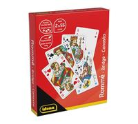 Idena 40384-Carte ramino, Canasta e Bridge, 2 x 55 Mano Francese, Gioco di Carte per 2-6 Giocatori dai 6 Anni in su, Multicolore, 5,9 x 9,1 cm, 40384