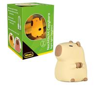 Idena 40386 - Luce notturna a LED Capibara, lampada in silicone con cambio colore e dimmer, alta circa 11 cm, ricaricabile, cavo di ricarica USB incluso