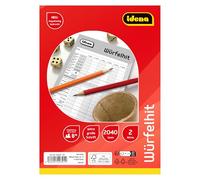 Idena 40391 - Würfelhit, 2 blocchi da gioco con 85 fogli ciascuno per 1020 partite, blocco da con caratteri grandi, di dadi delle dimensioni di circa 15 x 21 cm