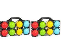 Idena 40409-Boccia 8 colorate, pallina e cestino per il trasporto, abilità per bambini e adulti, gioco sportivo per esterni, ideale per l'estate, in giardino o al parco, Multicolore, 40409