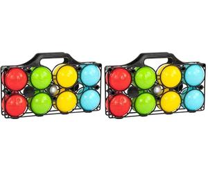 Idena 40409-Boccia 8 colorate, pallina e cestino per il trasporto, abilità per bambini e adulti, gioco sportivo per esterni, ideale per l'estate, in giardino o al parco, Multicolore, 40409