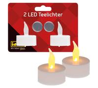 Idena 408982 - LED Tea Lights, Pack of 2, Electric Candles with Flickeri (Idena)