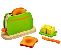 Idena 4100073 - Piccolo Cuoco tostapane Legno Set 9 Pezzi, Circa 16,5 x 7 x 11 cm