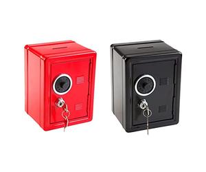 Idena 50035 Cassaforte da 120 x 100 x 160 mm, colore rosso, 1 pezzo & 337159, Cassaforte di Risparmio, per Bambini