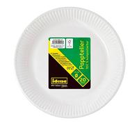 Idena 50053 - Piatti di carta bianchi, 20 pezzi, diametro 23 cm, ecologici e compostabili, stoviglie usa e getta