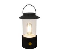 Idena 50125 - Lanterna da campeggio a LED in nero, a batteria e senza fili, lampada per interni ed esterni, dimmerabile, circa 19 cm, luce portatile
