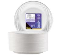 Idena 50160-Piatto Party Bianco, 200 Pezzi, Certificato FSC, Piatto di Carta 100% compostabile, per Feste, Barbecue e Picnic, Colore White, ⌀ 23 cm, 50160