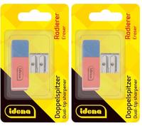 Idena 522073 - Gomma e temperino doppio, 2 pezzi, 1 set (Confezione da 2)