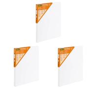 Idena 60007 - Telaio con Tela in 100% Cotone, grammatura 380 g/m², per Colori a Olio e Acrilico, Dimensioni Circa 24 x 30 cm, Colore: Bianco (Confezione da 3)